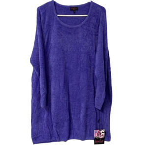 Patricia Field Long Pull-over Sweater Very Soft Women's Size XXL Purple